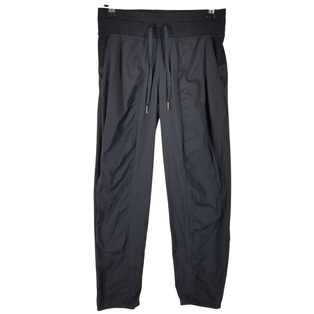 Lululemon Beyond the Studio Jogger Black Pinstripe Pants Size 6 LW5BSBS